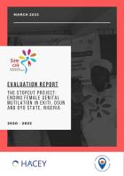 Final Evaluation: The Stop Cut Project – Ending Female Genital Mutilation and Cutting in Southwest Nigeria 