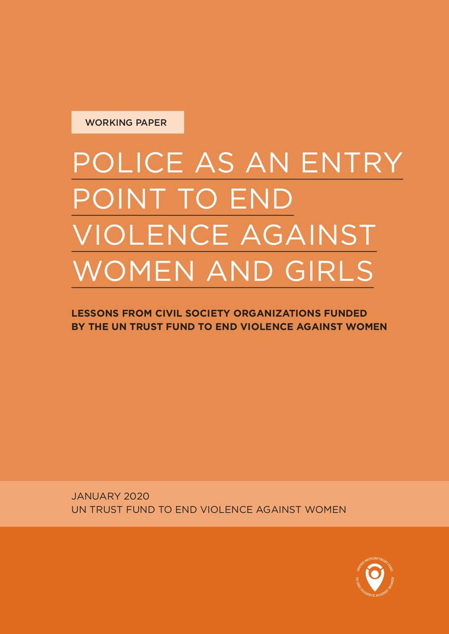 Cover image in orange that reads Police as an entry point to end violence against women and girls