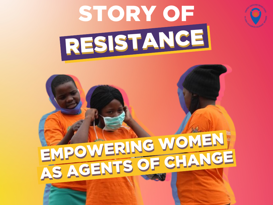 Three young women wearing orange shirts