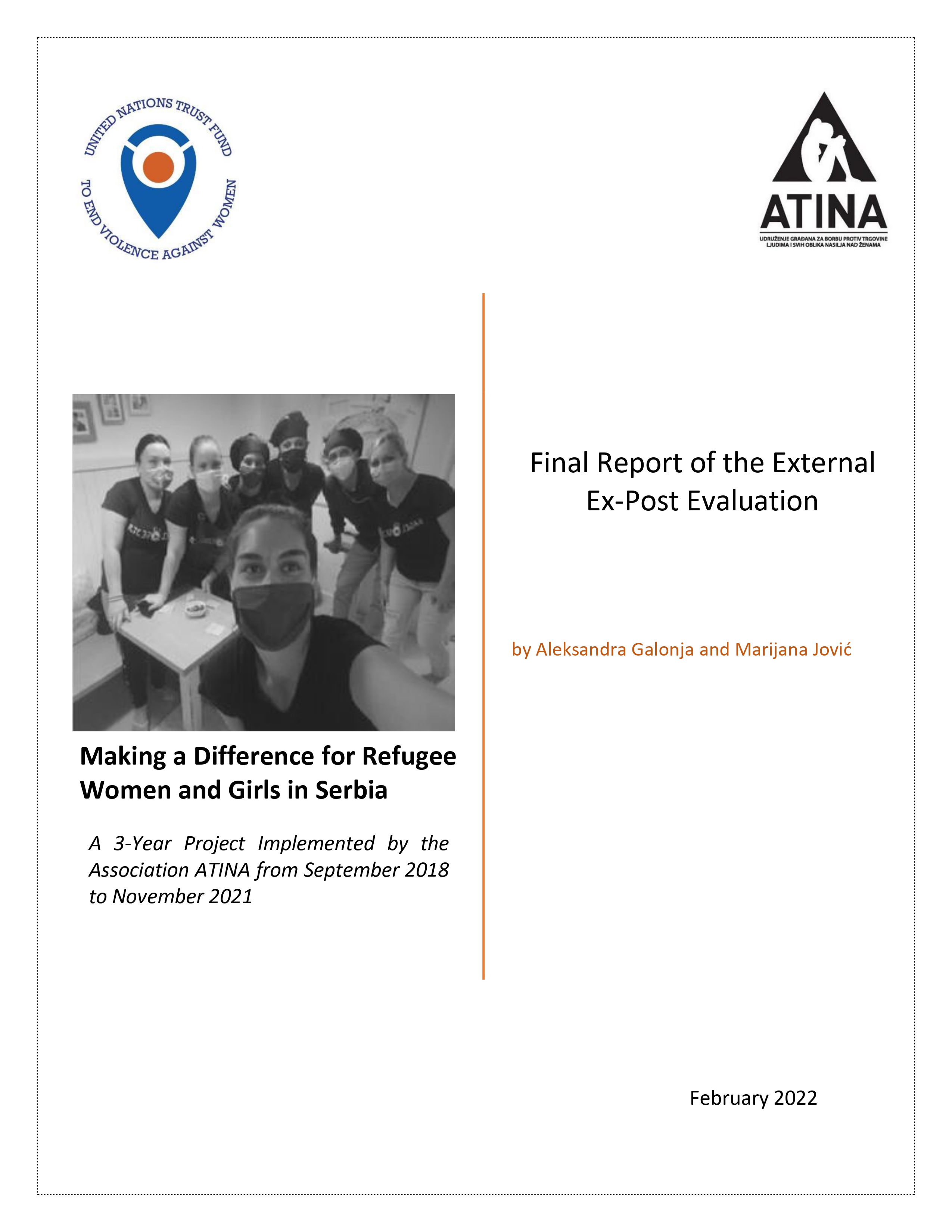 Final Evaluation: Making a difference for refugee women and girls in Serbia  