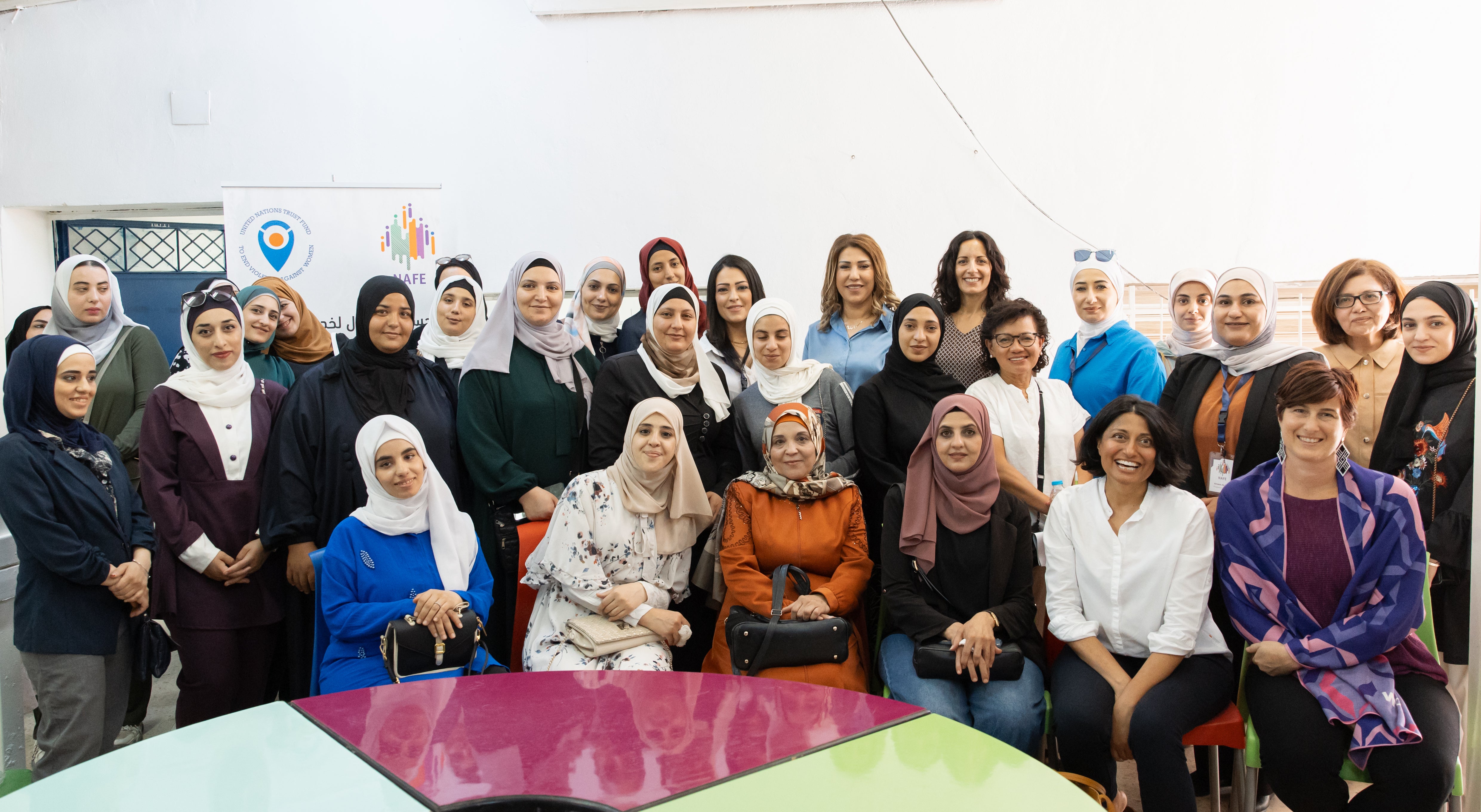 The UN Trust Fund team visits its grantee partner NAFE in Jordan, with NORAD (Norway)