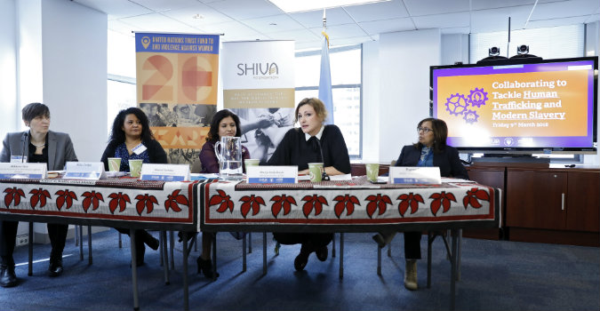 UN Trust Fund and shiva event on collaborating to tackle human trafficking. Photo: Ryan Brown