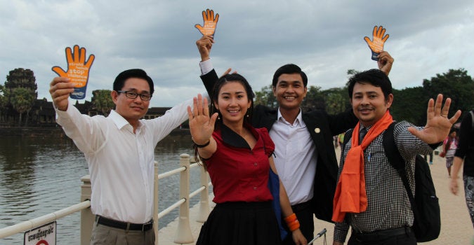 Young people participate in a programme during the 16 Days of Activism against Gender-Based Violence. Photo: Hang Charya/ VSS ECCC