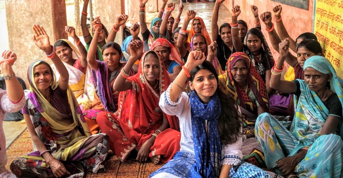  A women's support group in Rajasthan, India discusses topics such as health, nutrition and ending violence against women in a project by UN Trust Fund grantee, Pragya. Photo: UN Women/UN Trust Fund: Tanya Ghani