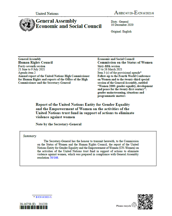 CSW 2021 snip.png UN Trust Fund Report to the Commission on the Status of Women 2021
