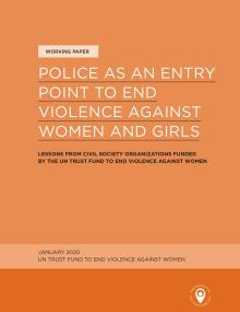 Cover image in orange that reads Police as an entry point to end violence against women and girls