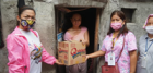 Pictured are two IPG staff, a UN Trust Fund grantee, providing relief and dignity kit to a woman survivor of violence in Marikina during COVID-19