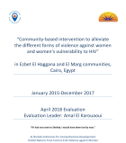 Final Evaluation: “Community-based Intervention to Alleviate the Different Forms of Violence against Women and Women's Vulnerability to HIV” (Egypt)